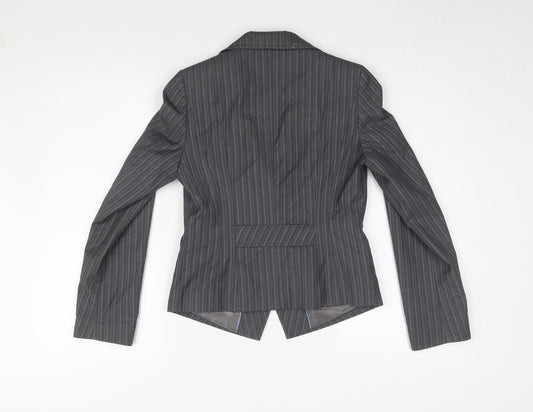 Next Women's Grey Pinstripe Blazer Size 6 Petite
