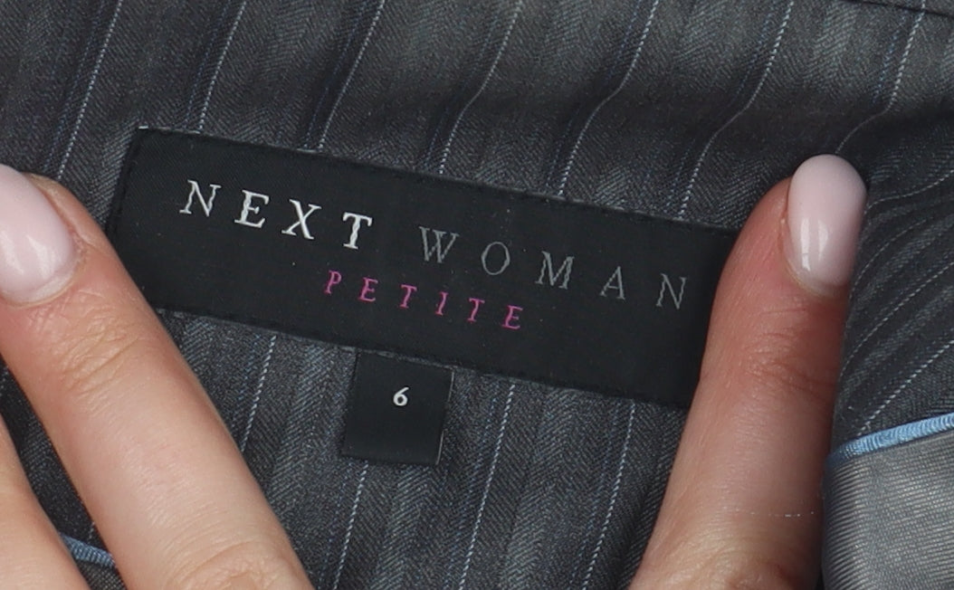 Next Women's Grey Pinstripe Blazer Size 6 Petite