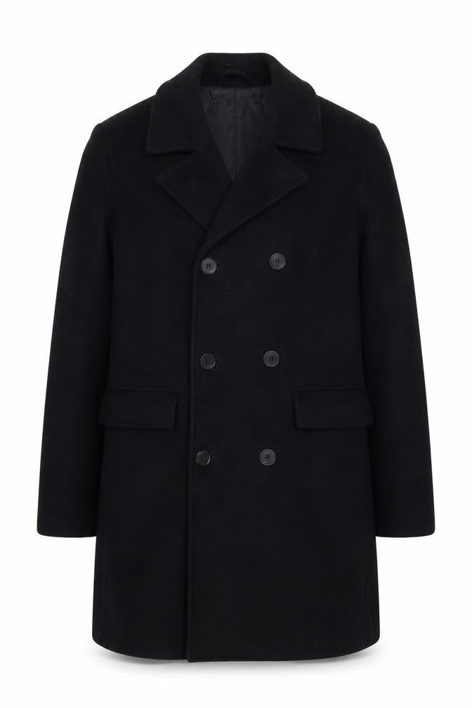 Womens UK Size M Stradivarius Black Pea Coat