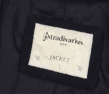 Womens UK Size M Stradivarius Black Pea Coat