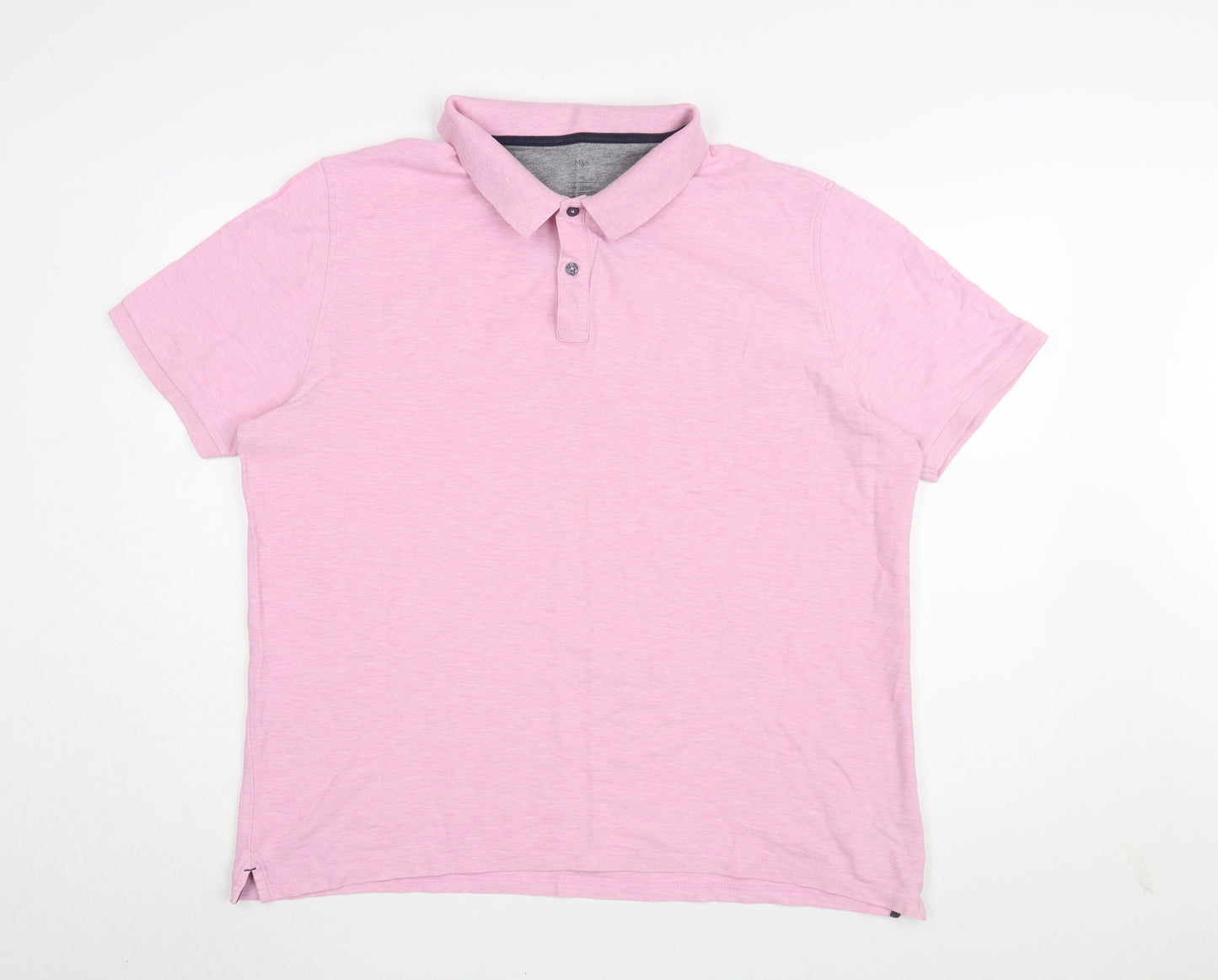 Marks and Spencer Men's Pink 2XL Polo Shirt Casual