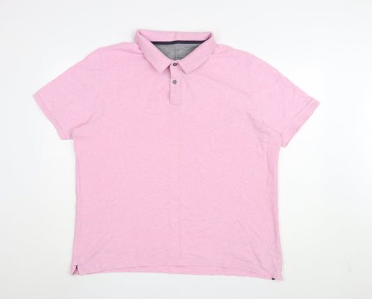 Marks and Spencer Men's Pink 2XL Polo Shirt Casual