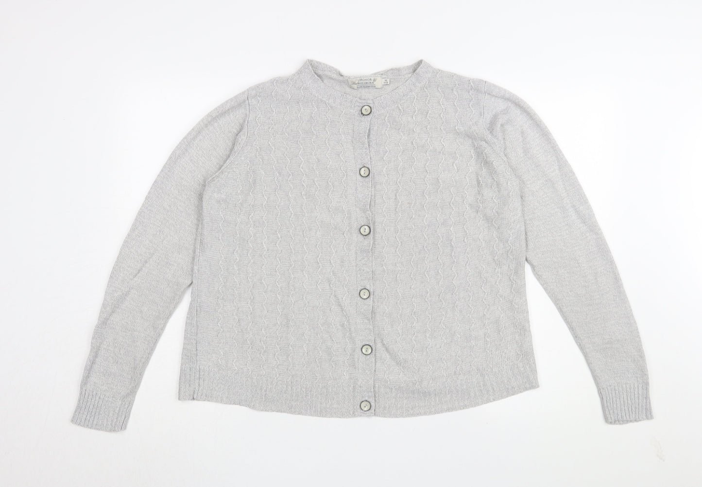 Womens UK Size M Honor Millburn Grey Cardigan Jumper