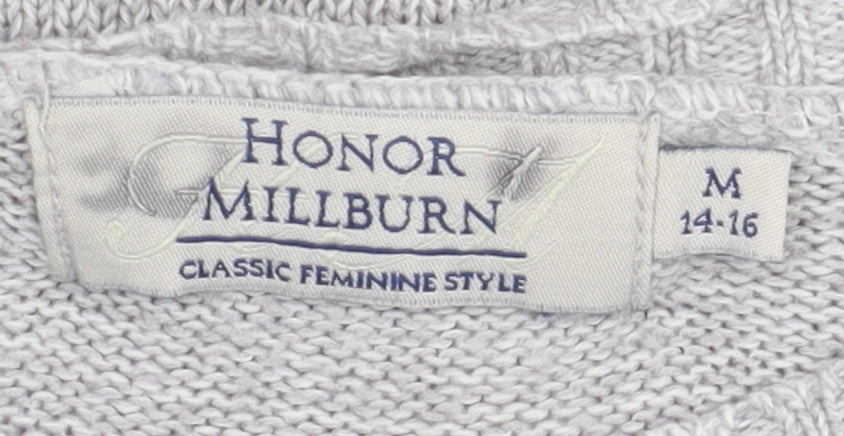 Womens UK Size M Honor Millburn Grey Cardigan Jumper