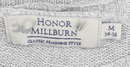 Womens UK Size M Honor Millburn Grey Cardigan Jumper