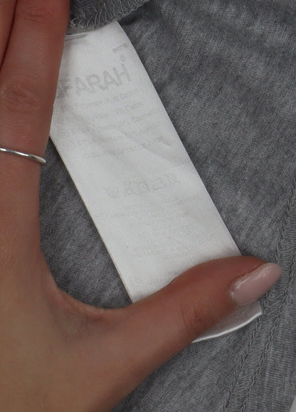 Farah Men's Grey Short Sleeve Polo L Vintage