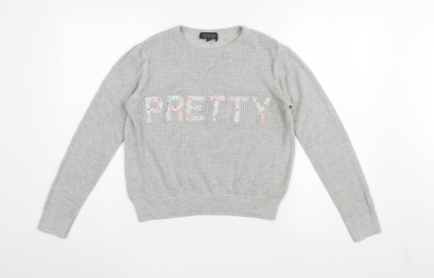 Womens UK Size 10 Topshop Grey Pullover Jumper