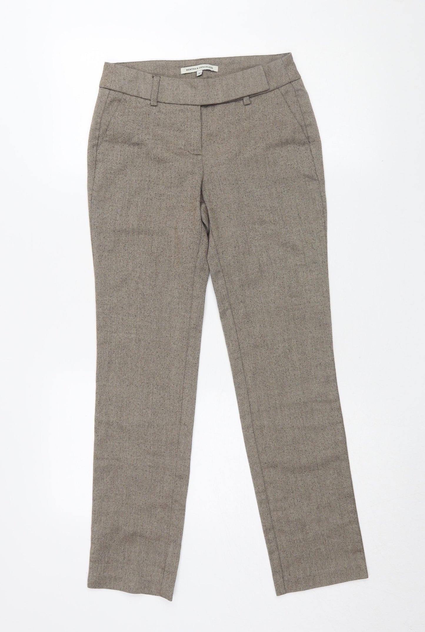Mentha & Chocolate Women's Beige Dress Pants