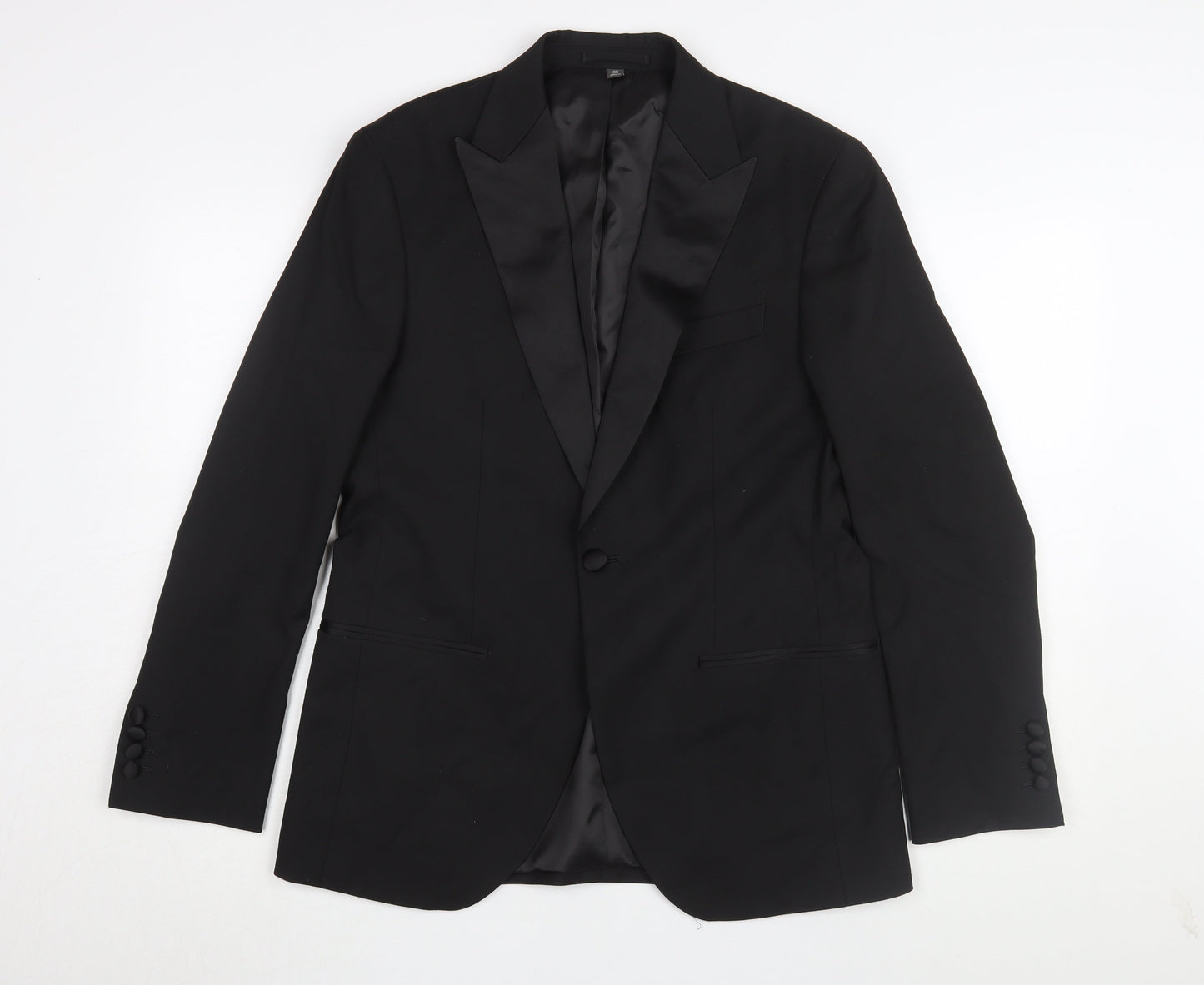 Mens UK Size 38 Marks and Spencer Regular Black Suit Tuxedo