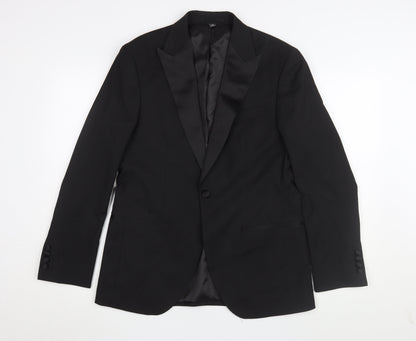 Mens UK Size 38 Marks and Spencer Regular Black Suit Tuxedo