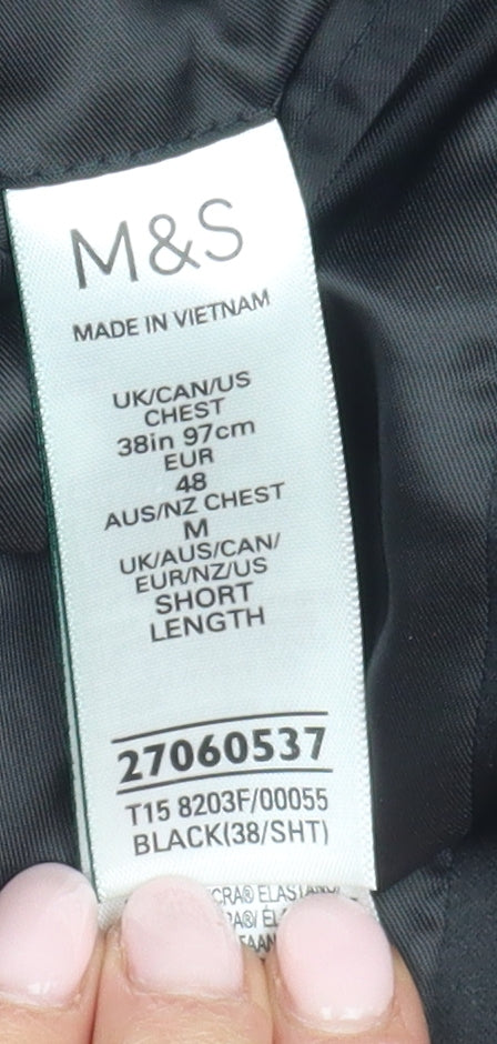 Mens UK Size 38 Marks and Spencer Regular Black Suit Tuxedo