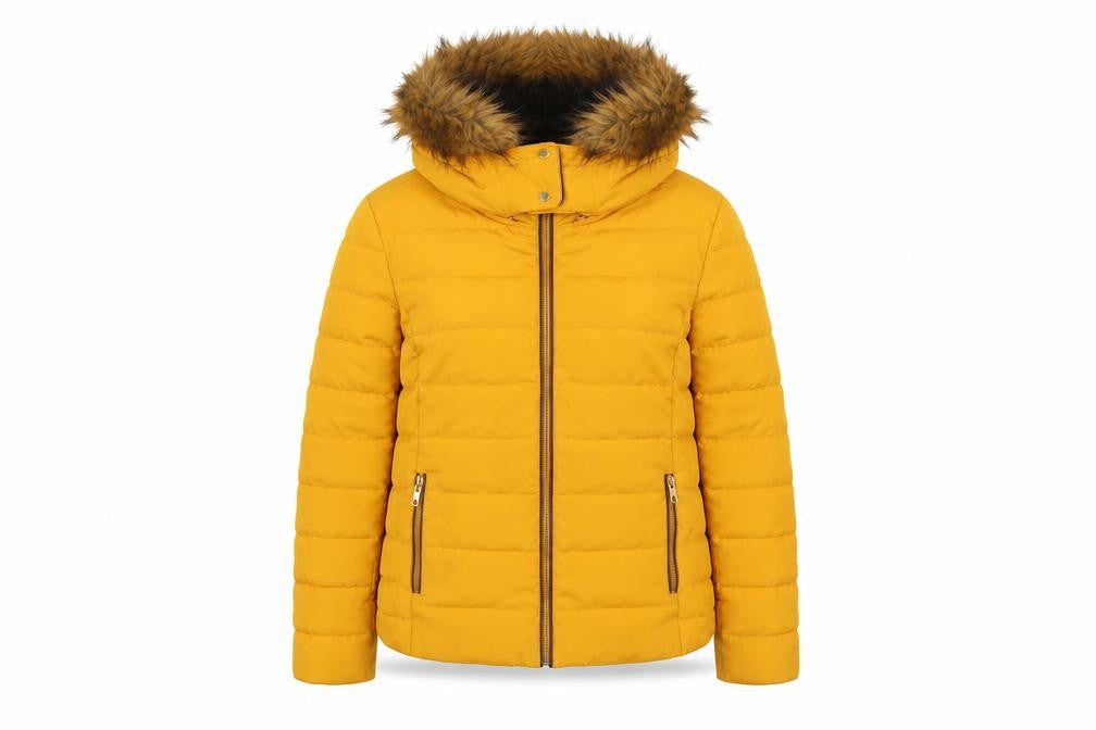 Womens UK Size UK 0 Zara Yellow Puffer Jacket
