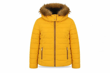 Womens UK Size UK 0 Zara Yellow Puffer Jacket
