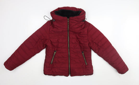 Pretty Little Thing Women's Red Puffer Jacket Size L