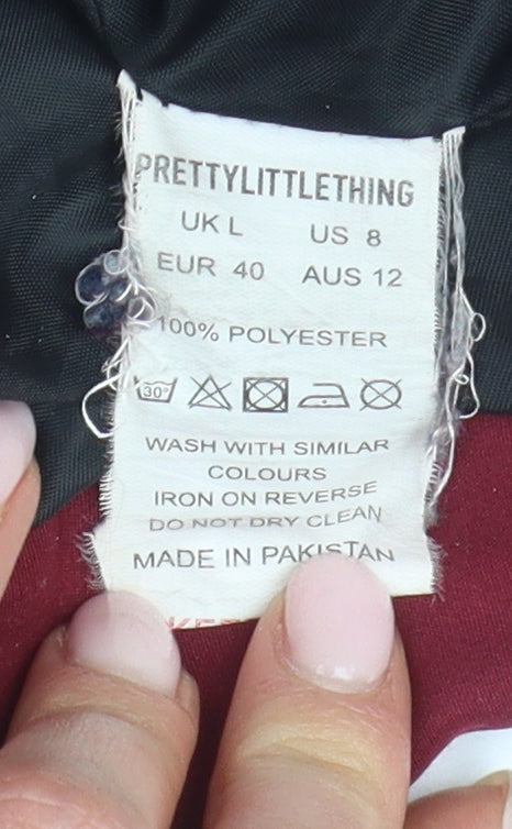 Pretty Little Thing Women's Red Puffer Jacket Size L