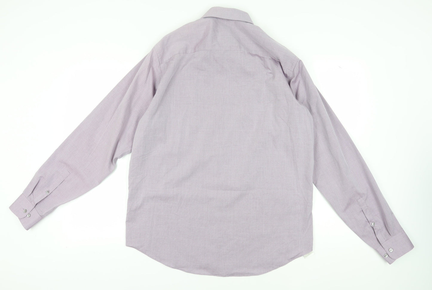 Calvin Klein Men's Purple Check Button-Up Shirt - L
