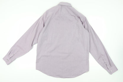 Calvin Klein Men's Purple Check Button-Up Shirt - L