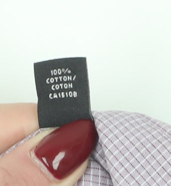 Calvin Klein Men's Purple Check Button-Up Shirt - L