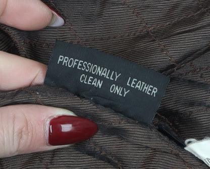 Winlit Men's Black Leather Parka Jacket M