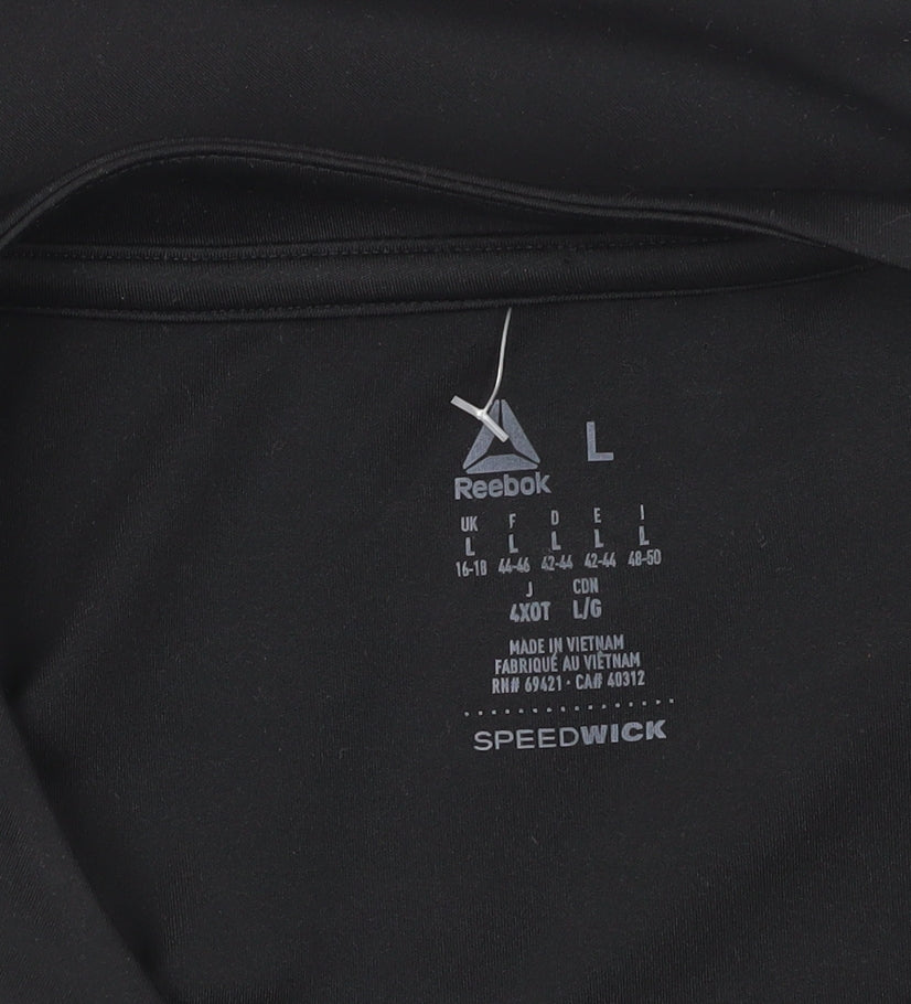 Reebok Unisex Black Gym T-Shirt L Lightweight Breathable