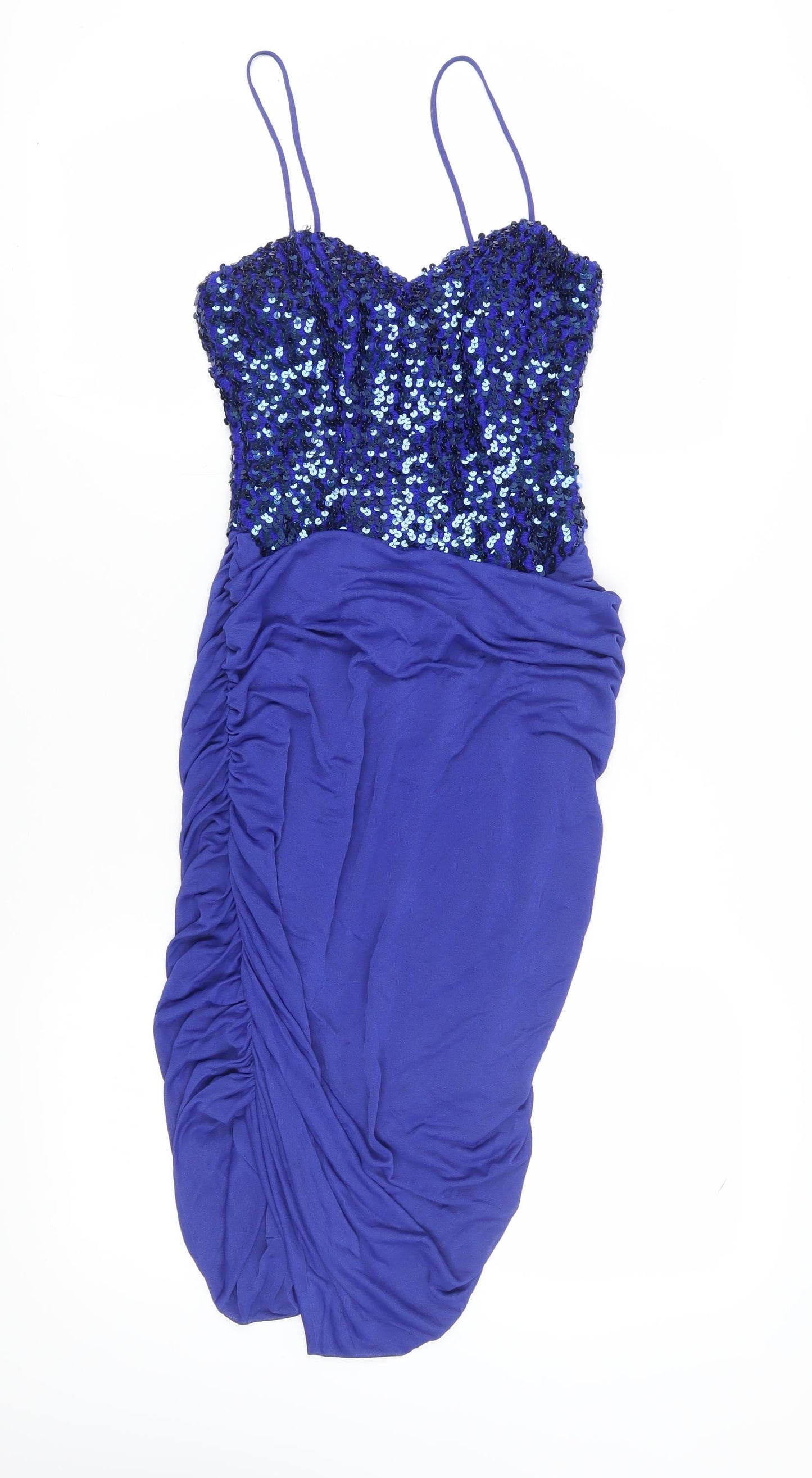 New Leaf Women's Blue Sequin Bodycon Party Dress