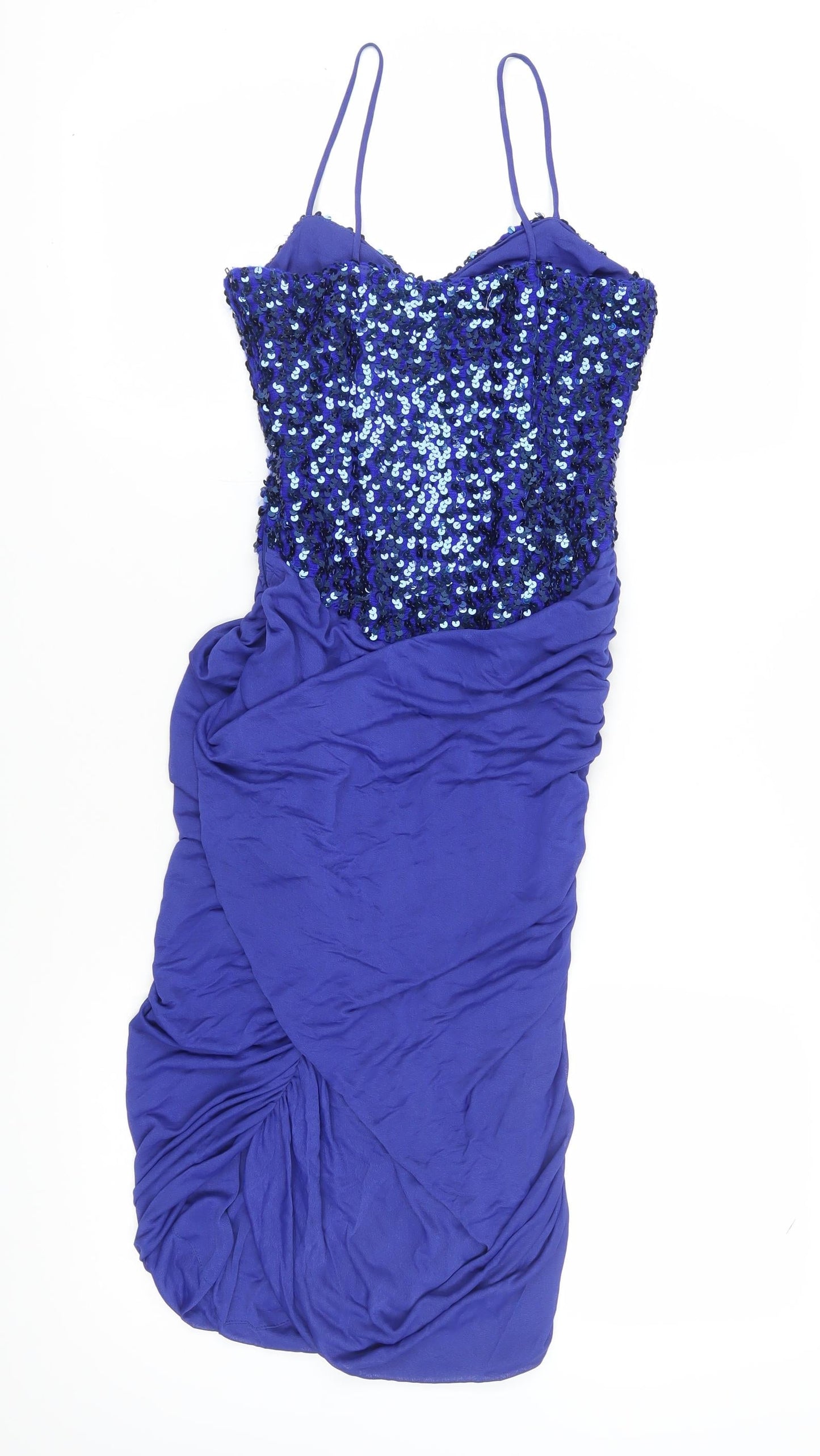 New Leaf Women's Blue Sequin Bodycon Party Dress