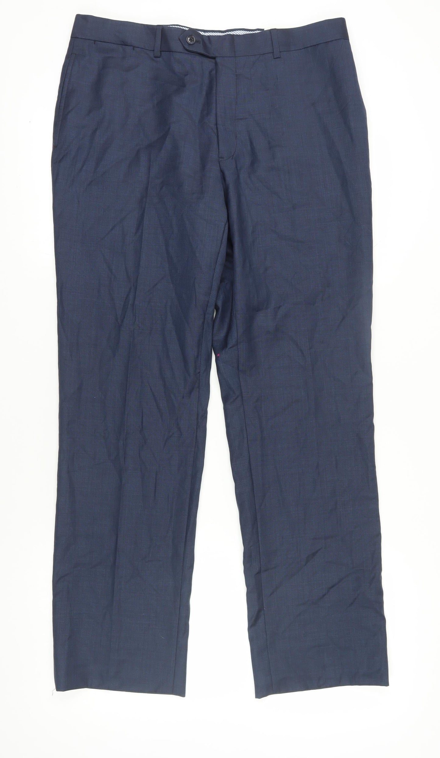 Tommy Hilfiger Men's Blue Wool Dress Pants 36x32