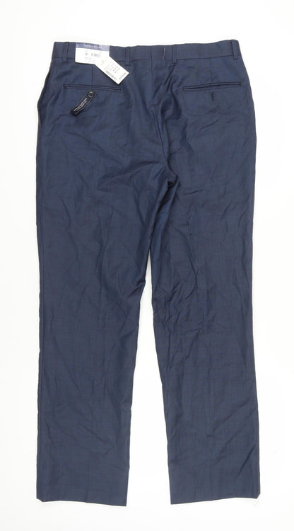 Tommy Hilfiger Men's Blue Wool Dress Pants 36x32