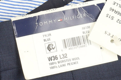 Tommy Hilfiger Men's Blue Wool Dress Pants 36x32