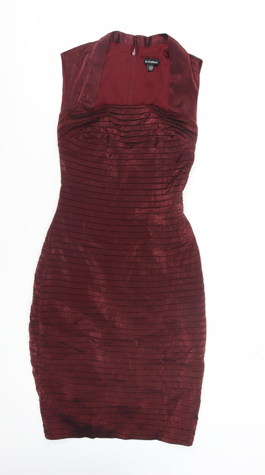 Le Chateau Women's Red Bodycon Dress - Size 6