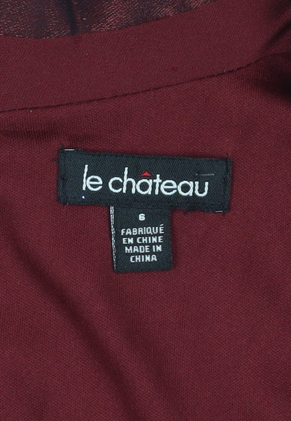 Le Chateau Women's Red Bodycon Dress - Size 6