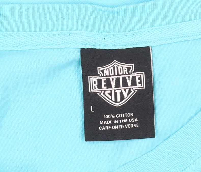 Motor Revive City Men's Blue L T-Shirt