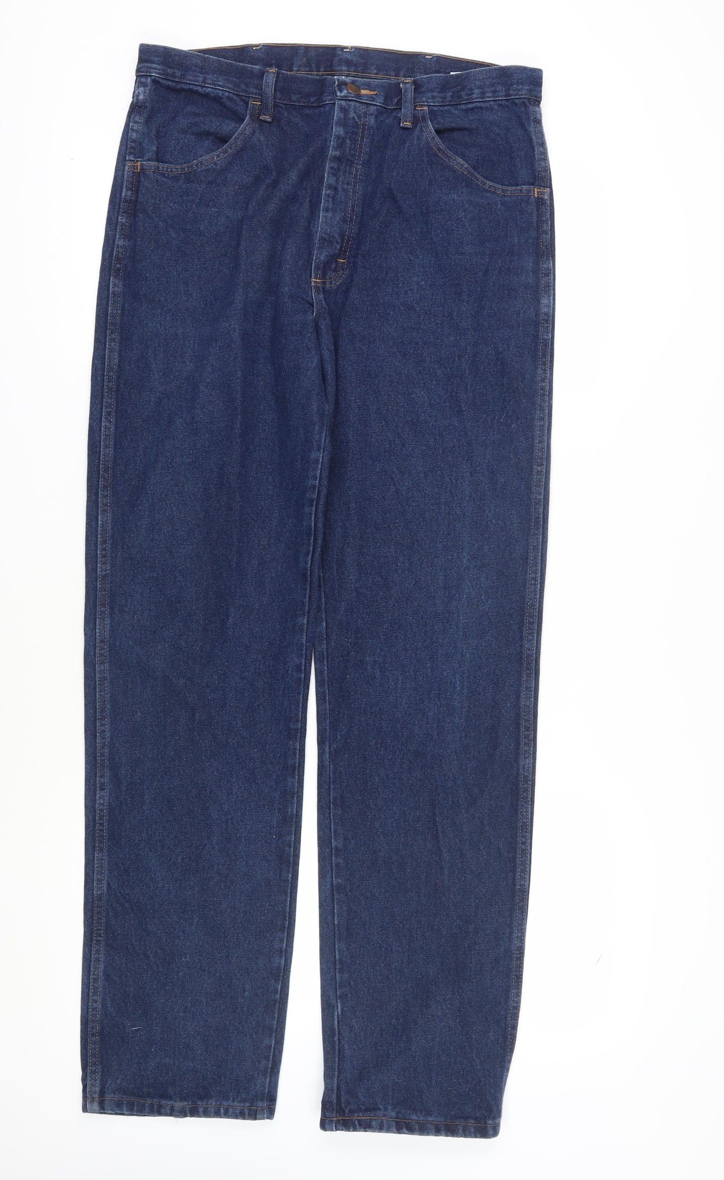 Mens UK Size 35 Restler Classic Fit Straight Blue Jeans
