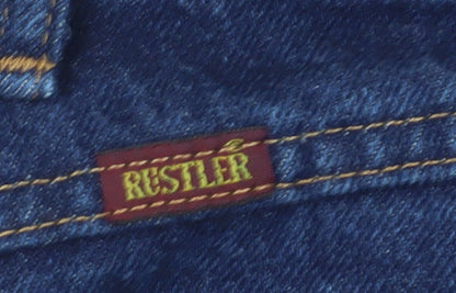 Mens UK Size 35 Restler Classic Fit Straight Blue Jeans