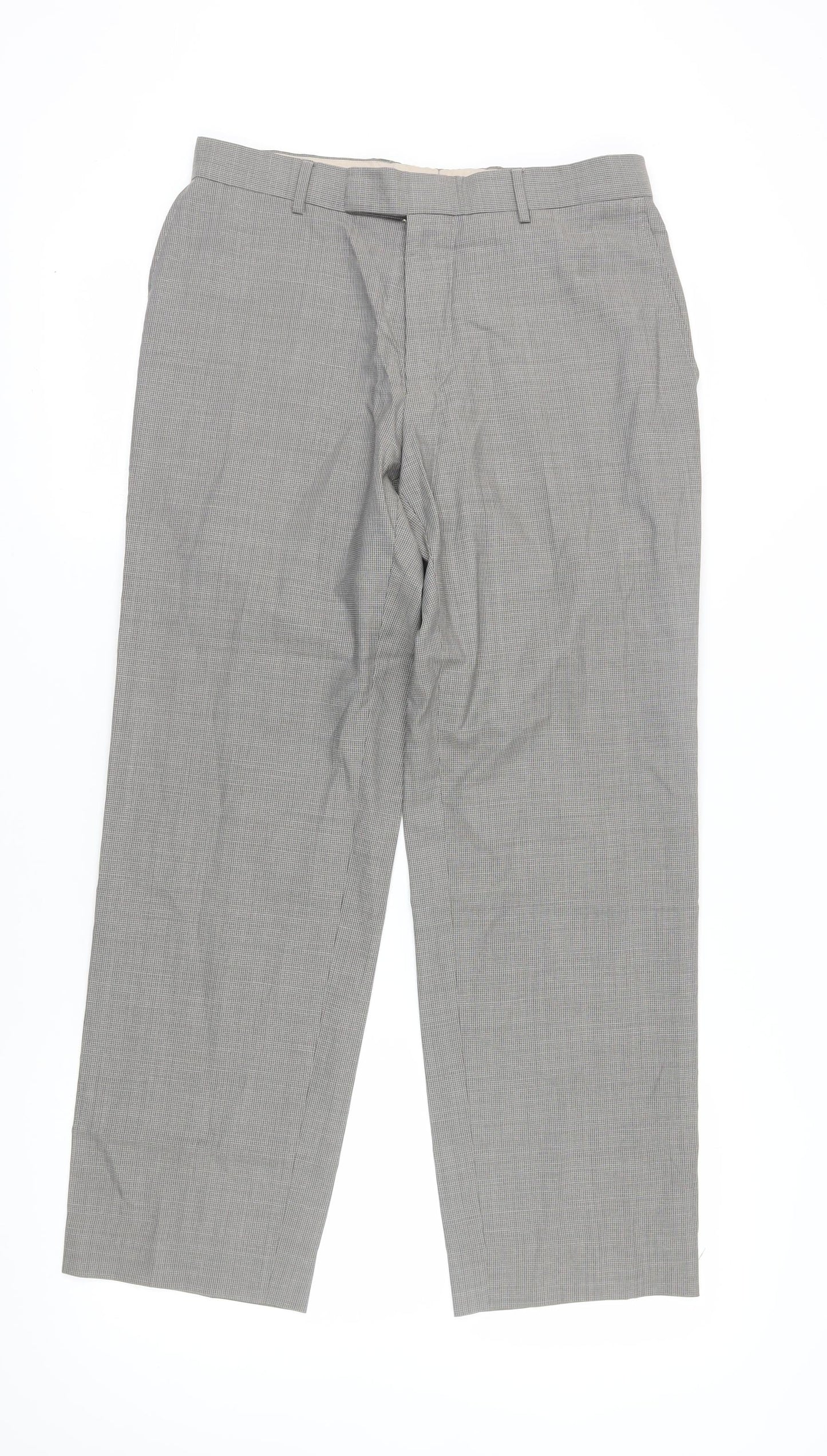 Hugo Boss Men's Grey Dress Pants, Size 37, Regular Fit