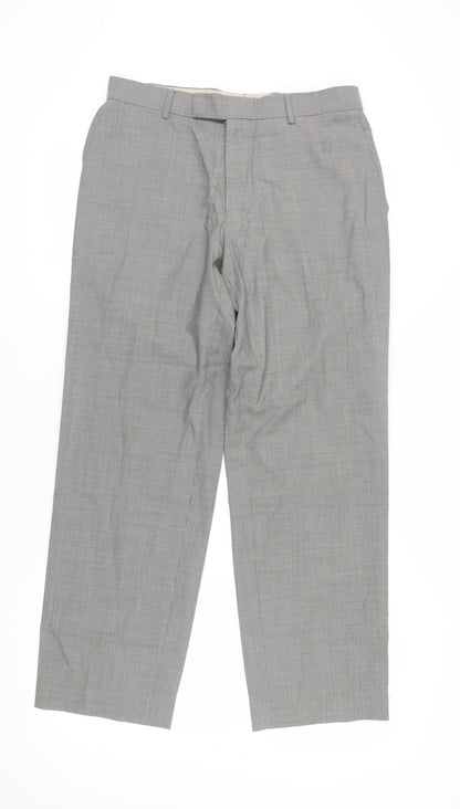 Hugo Boss Men's Grey Dress Pants, Size 37, Regular Fit