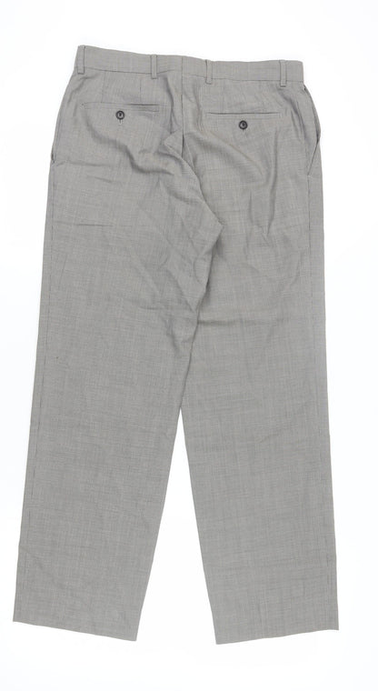 Hugo Boss Men's Grey Dress Pants, Size 37, Regular Fit