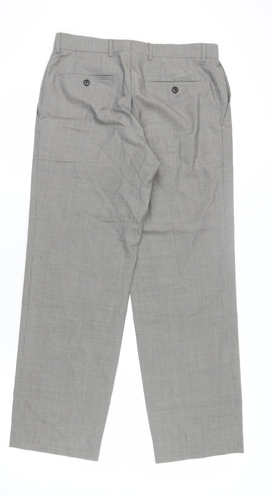 Hugo Boss Men's Grey Dress Pants, Size 37, Regular Fit