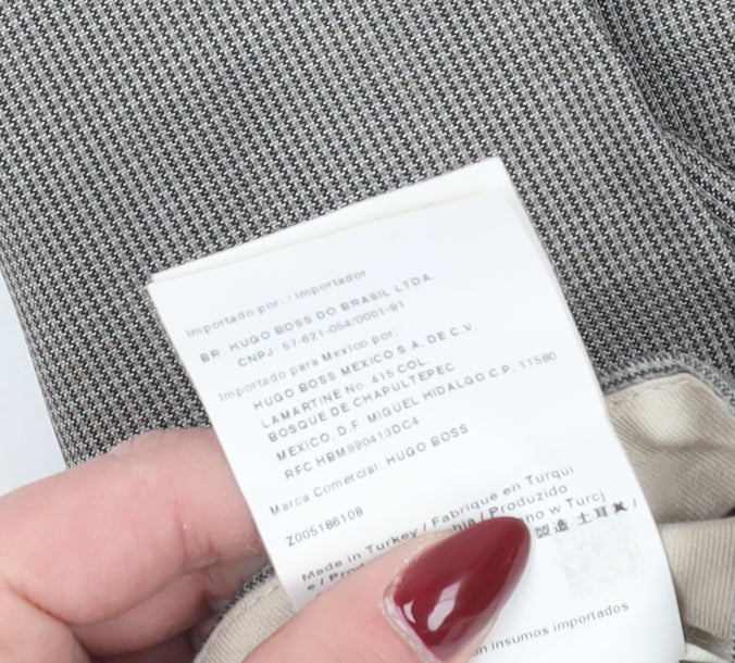 Hugo Boss Men's Grey Dress Pants, Size 37, Regular Fit