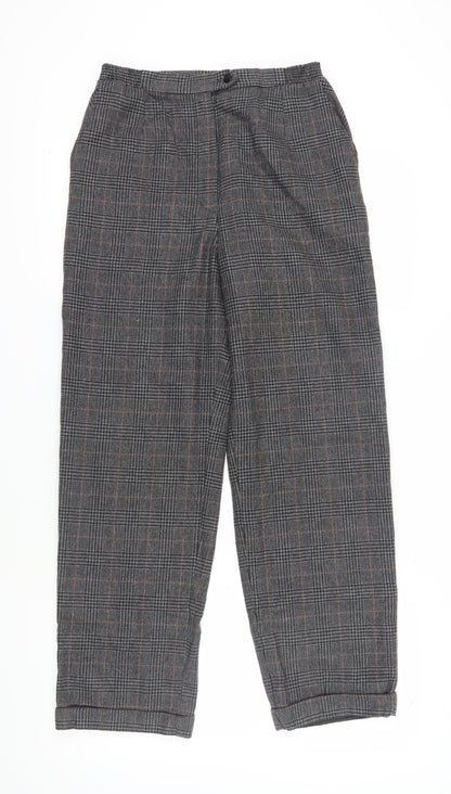 Hunter Sportswear Grey Check Pleated Trousers Size 14