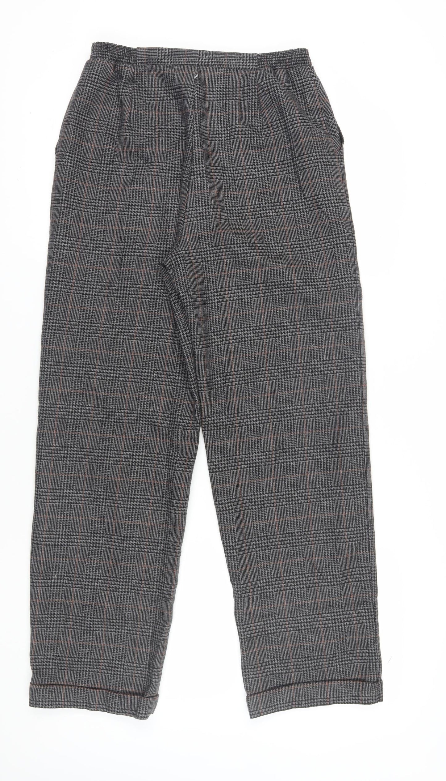 Hunter Sportswear Grey Check Pleated Trousers Size 14
