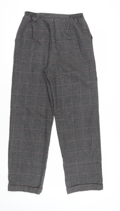 Hunter Sportswear Grey Check Pleated Trousers Size 14