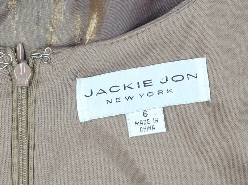 Jackie Jon Brown Cocktail Dress, Size 6, Sleeveless