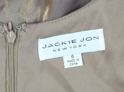Jackie Jon Brown Cocktail Dress, Size 6, Sleeveless