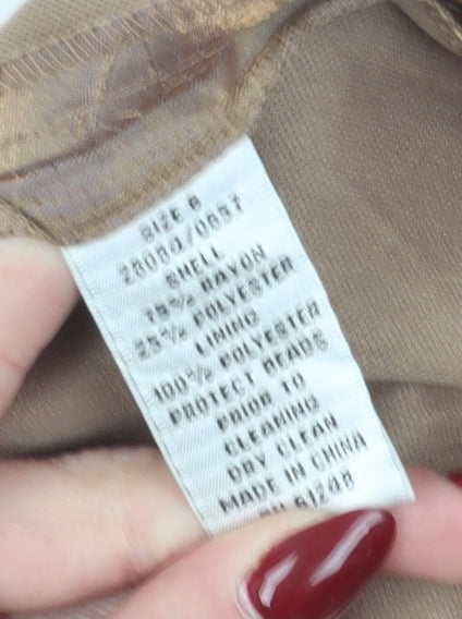 Jackie Jon Brown Cocktail Dress, Size 6, Sleeveless
