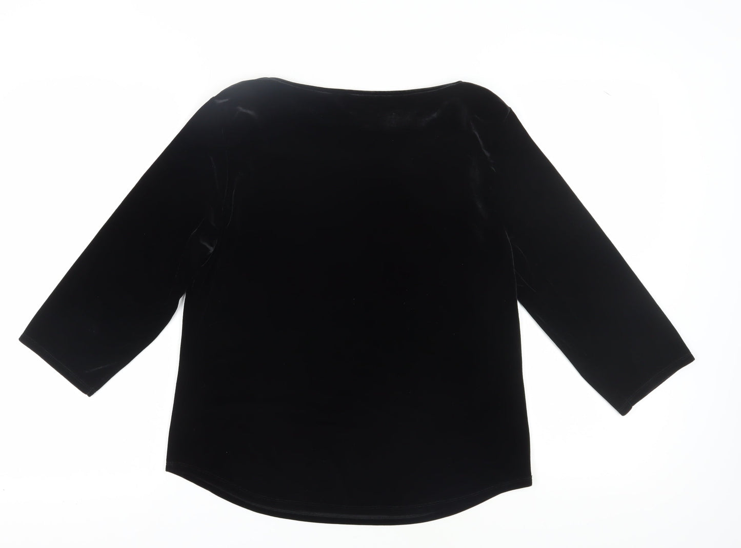 Coldwater Creek Women's Black Velvet 3/4 Sleeve Top