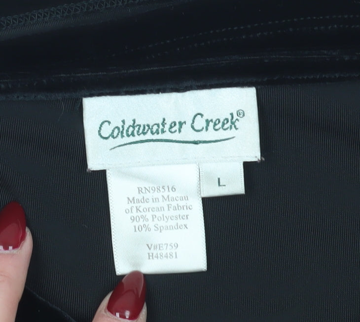 Coldwater Creek Women's Black Velvet 3/4 Sleeve Top