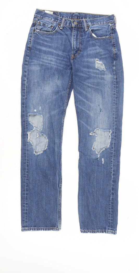 Levi Strauss Men's Blue Distressed Jeans, Size 30