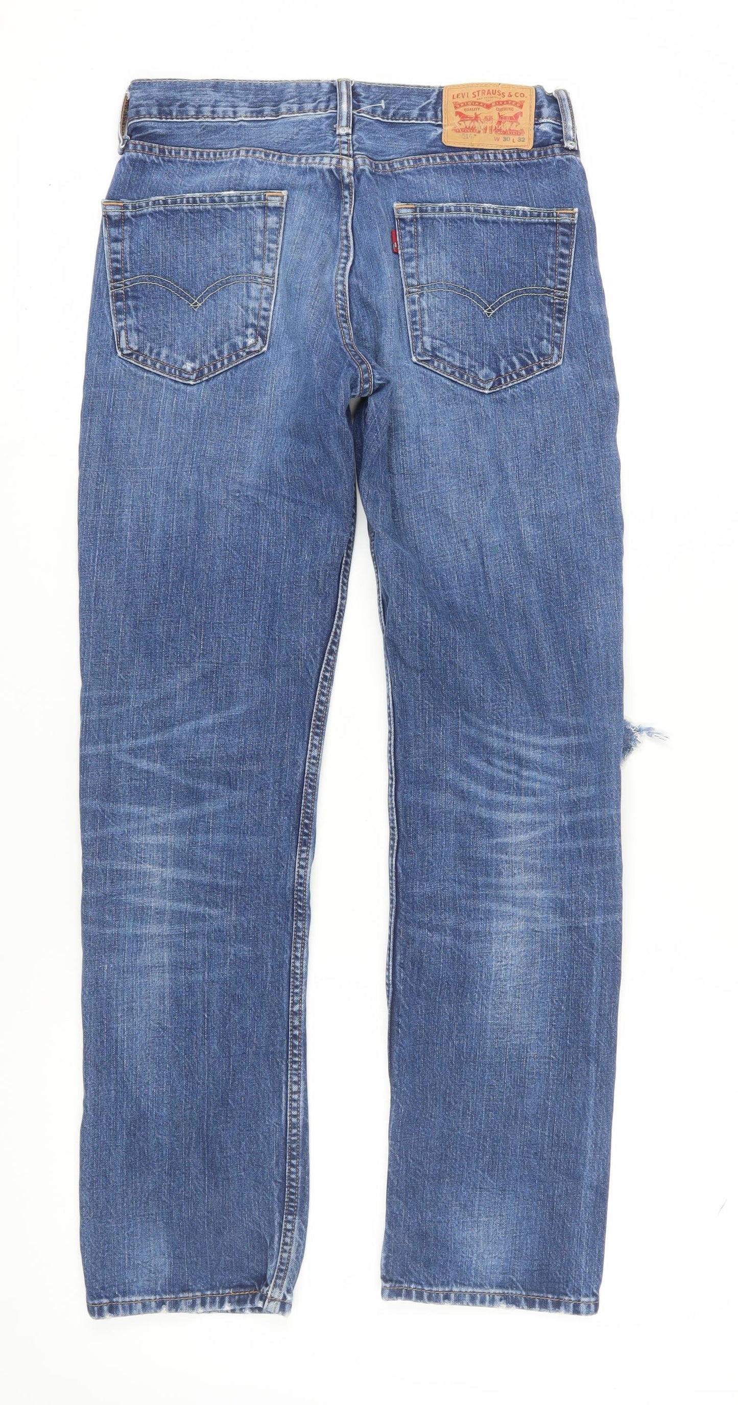 Levi Strauss Men's Blue Distressed Jeans, Size 30