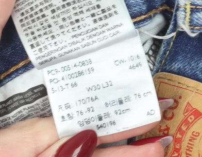 Levi Strauss Men's Blue Distressed Jeans, Size 30